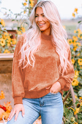 Sweat-shirt orange à col ras du cou et épaules tombantes