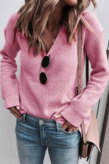 Ribbed ribbed with V -neck ribbed