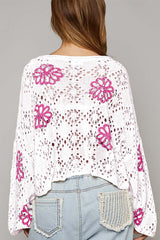 Suéter y ojales de hombro que caen a caídas *