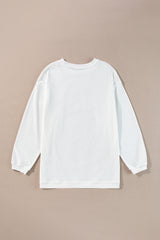 Sweat oversize en velours côtelé blanc
