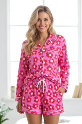 Camisa larga y sola y camisa de manga corta Flores estampadas