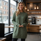 Vestido de suéter de punto grande de punto