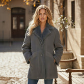 Veste vintage en peau retournée à col en fourrure – Shearling