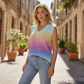 Débardeur en maille dégradée pastel