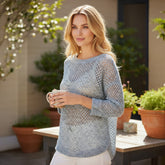 💙 Pull ajouré bleu-gris – Colours of the World