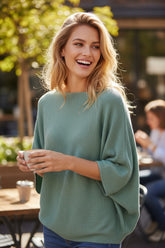 🌿 Pull ample vert sauge col bateau – JDY ONLY