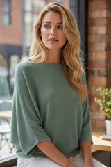 🌿 Pull ample vert sauge col bateau – JDY ONLY