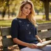 💙 Pull brodé de perles – LINEA TESINI