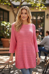 🌺 Tunique ajourée corail – GRANDIOSA