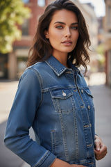 Veste en jean bleu brut