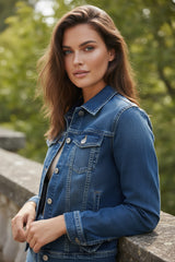 Veste en jean bleu foncé