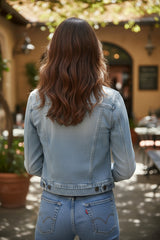 Veste en jean courte bleu clair