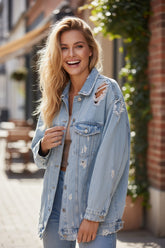 Veste en jean oversize destroy