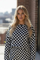 Ensemble de salon noir avec haut à manches longues *