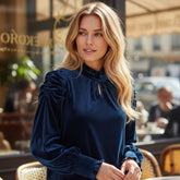 Chemisier en Velours Élégant à Col Montant *