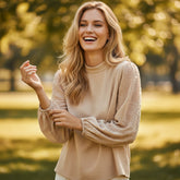 Chemisier ample à manches ballon et pois suisses *