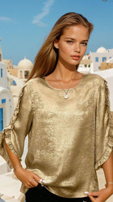 haut à demi-manche à manche Or *