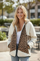Veste à Capuche Patchwork Léopard