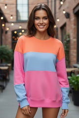 Sweat-shirt à épaules tombantes et patchwork
