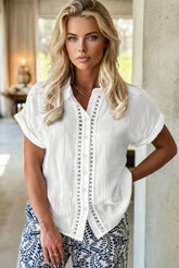 Chemise texturée à manches courtes