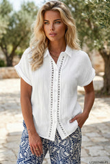 Chemise texturée à manches courtes