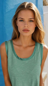 Débardeur Glamour avec Bord Métallique Vert *