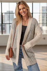 Cardigan Color Block à Poches