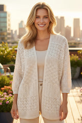 Cardigan Léger à Motifs et Manches Dolman