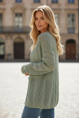 Cardigan Ajouré à Bord Festonné