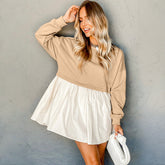 Popeline mini-drove pale khaki sweatshirt