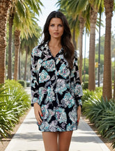 Mini-robe chemise ample à col à revers *