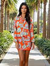 Mini-robe chemise ample à col à revers *