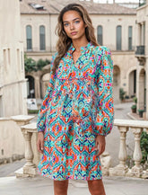 Robe droite de printemps à imprimé abstrait *