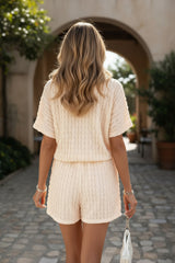 Ensemble haut texturé à manches courtes *