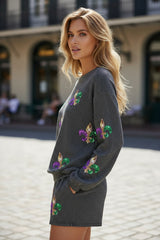 Haut et short à manches longues et cordon *