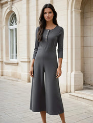 Combinación abotonada gris con mangas largas *