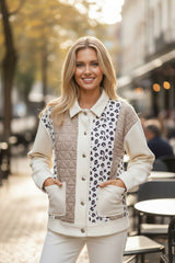 Veste Patchwork Gaufrée Léopard