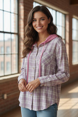 Veste ample à capuche boutonnée *