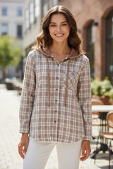 Veste ample à capuche boutonnée *