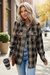 Poche à rabat à double rabat à plaid multicolour