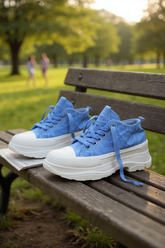 Baskets basses unisexes – Bleu