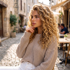 Loose gray sweater with dolman sleeves, top and bottom