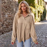 Ample jacket in textured patchwork with mineral goat deputy