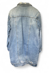 Veste longue en jean destroy