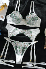 3 -piece embroidered lingerie set *