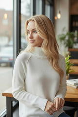 🤍 NEIGE SUBLIME – Le pull col roulé doux comme un nuage d’hiver