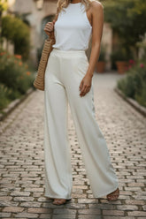 Pantalon en 3 couleurs fluide taille haute – Élégance naturelle