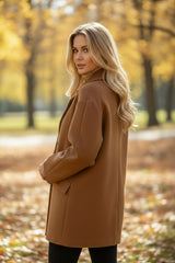 Veste à double boutonnage couleur camel