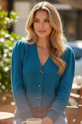 Gilet Bleu turquoise Boutonné "Douceur Élégante"