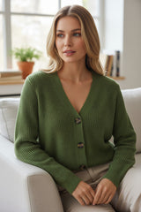 Gilet Vert Boutonné "Douceur Élégante"